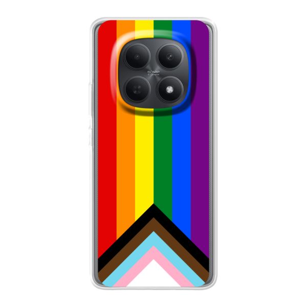Funda Xiaomi Poco M8 flexible transparente con Bandera arcoíris - Bandera Progress Pride