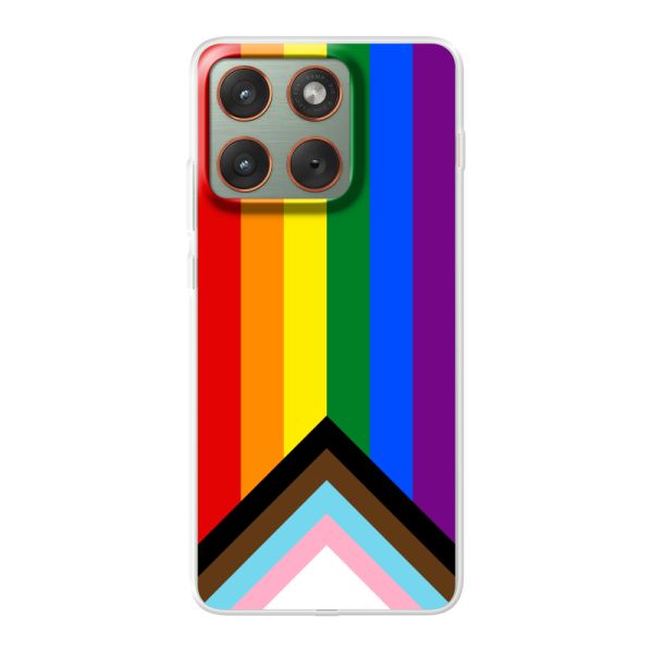 Coque Motorola Edge 70 flexible transparente avec Drapeau arc-en-ciel - Drapeau Progress Pride