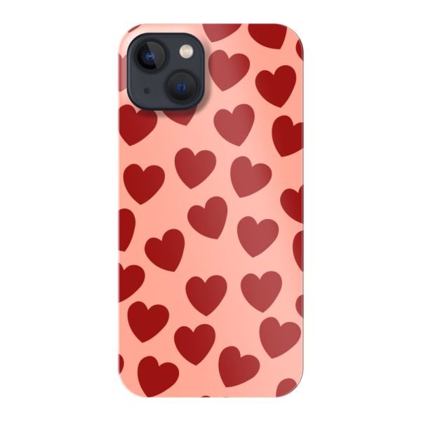 Funda hard case iPhone 13 totalmente impresa con Corazones Rojos