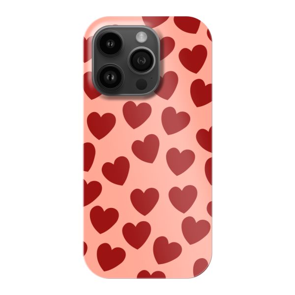 Funda hard case iPhone 14 Pro totalmente impresa con Corazones Rojos