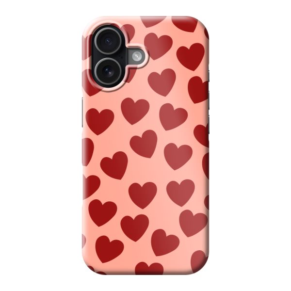 Funda hard case iPhone 17 totalmente impresa con Corazones Rojos