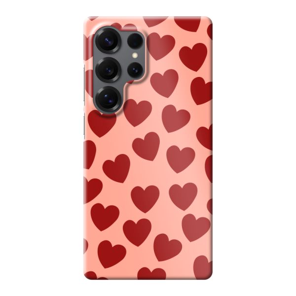 Funda hard case Samsung Galaxy S25 Ultra totalmente impresa con Corazones Rojos