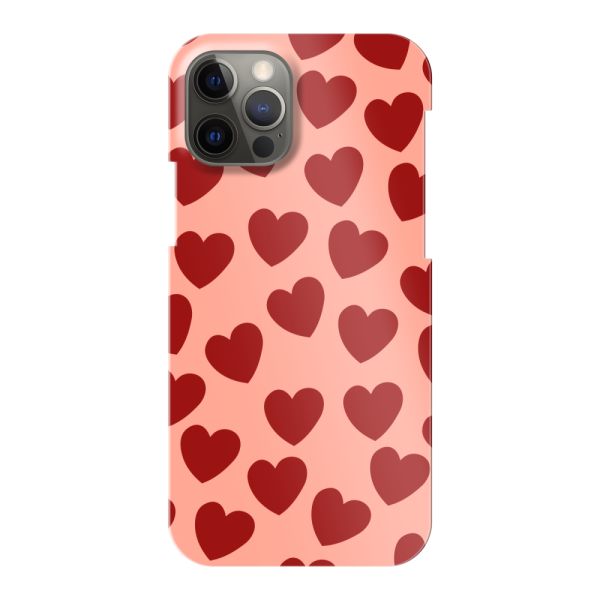 Vollständig bedrucktes iPhone 12 hard case mit Roten Herzchen