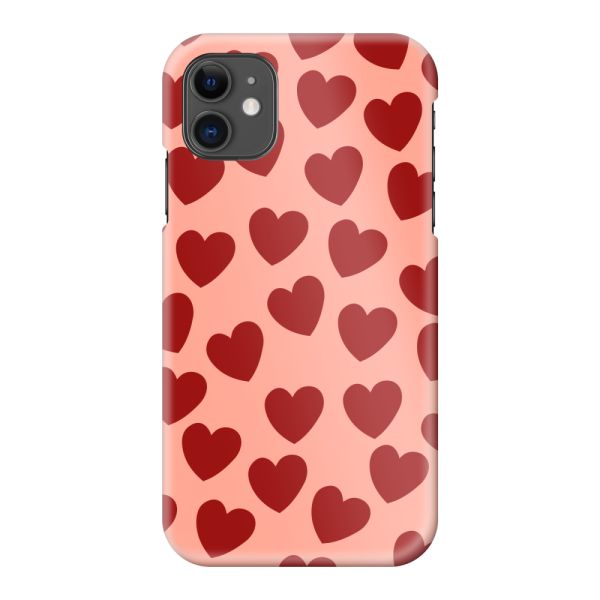 Vollständig bedrucktes iPhone 11 hard case mit Roten Herzchen