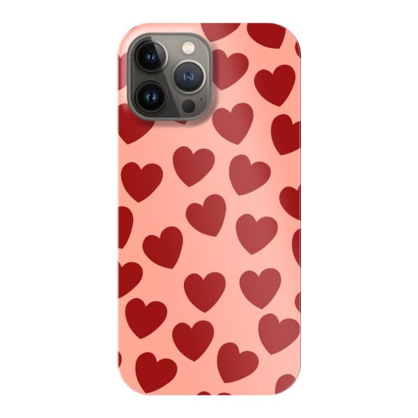 Vollständig bedrucktes iPhone 13 Pro Max hard case mit Roten Herzchen