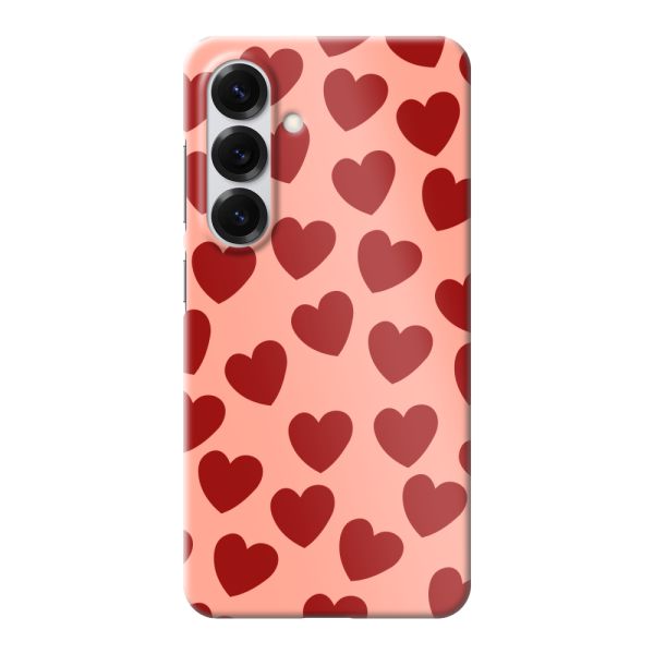 Funda hard case Samsung Galaxy S25 totalmente impresa con Corazones Rojos