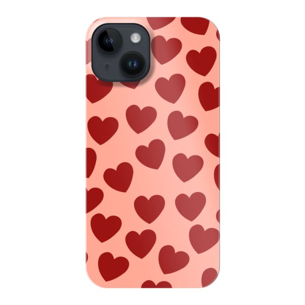 Vollständig bedrucktes iPhone 14 hard case mit Roten Herzchen
