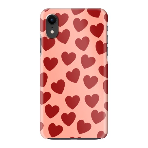 Vollständig bedrucktes iPhone Xr hard case mit Roten Herzchen