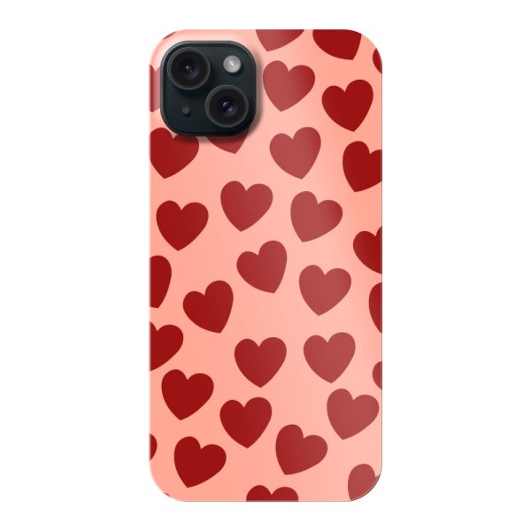 Vollständig bedrucktes iPhone 15 Plus hard case mit Roten Herzchen