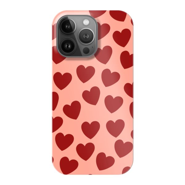 Vollständig bedrucktes iPhone 13 Pro hard case mit Roten Herzchen