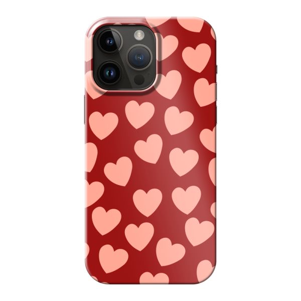 Vollständig bedrucktes iPhone 14 Pro Max hard case mit Zarten Herzchen