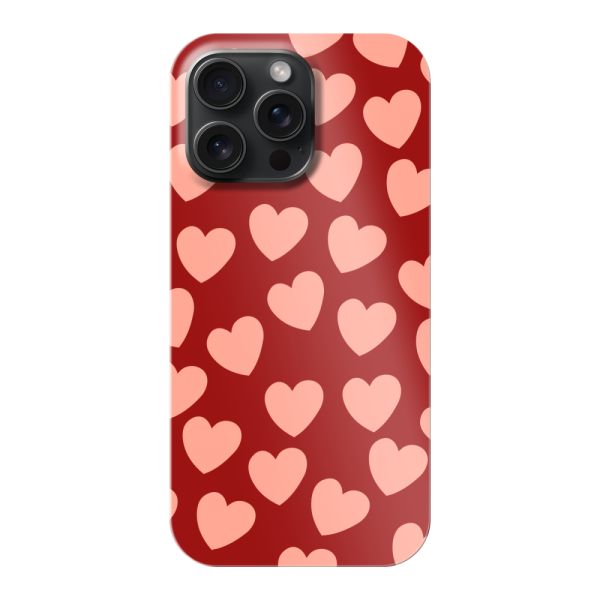 Vollständig bedrucktes iPhone 15 Pro Max hard case mit Zarten Herzchen