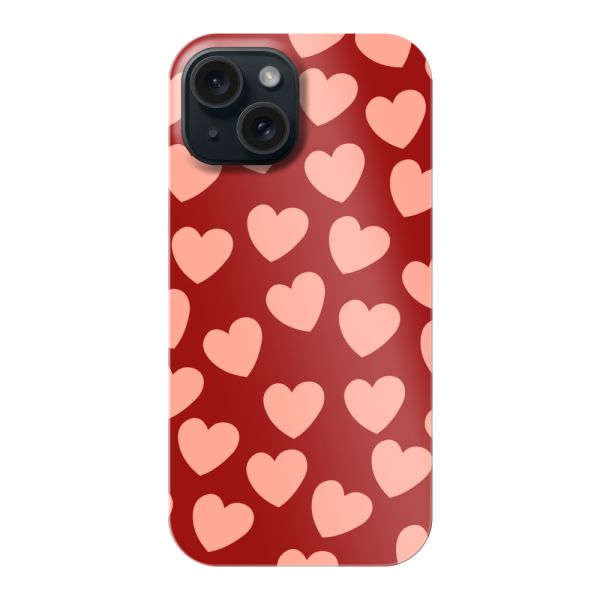 Funda hard case iPhone 15 totalmente impresa con Pequeños Corazones Sutiles