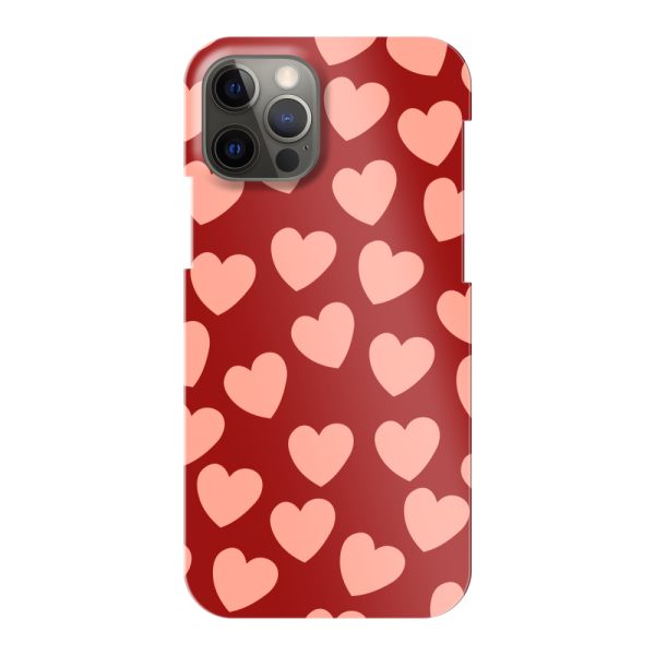 Vollständig bedrucktes iPhone 12 hard case mit Zarten Herzchen