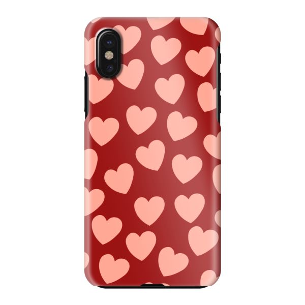 Vollständig bedrucktes iPhone X hard case mit Zarten Herzchen