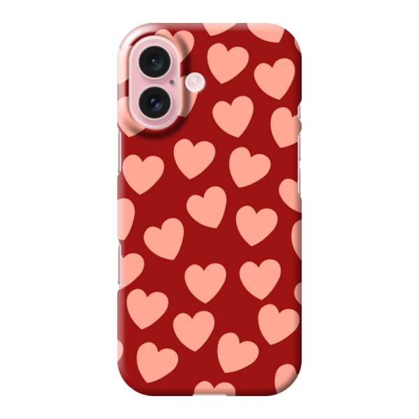 Funda hard case iPhone 16 totalmente impresa con Pequeños Corazones Sutiles