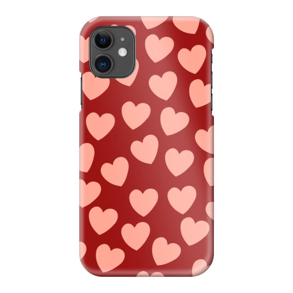Vollständig bedrucktes iPhone 11 hard case mit Zarten Herzchen
