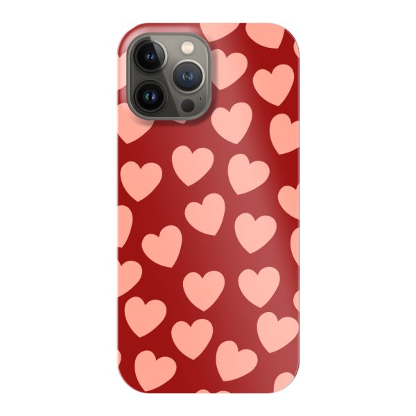 Vollständig bedrucktes iPhone 13 Pro Max hard case mit Zarten Herzchen