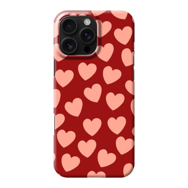Funda hard case iPhone 16 Pro Max totalmente impresa con Pequeños Corazones Sutiles