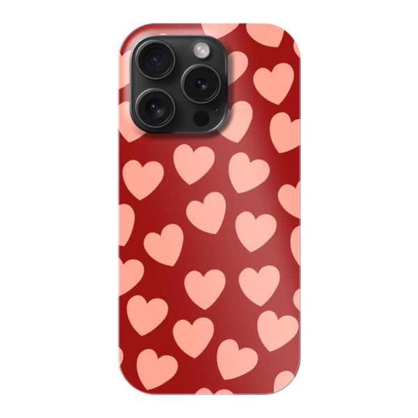 Funda hard case iPhone 15 Pro totalmente impresa con Pequeños Corazones Sutiles