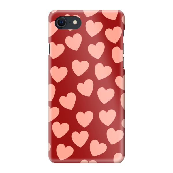 Volledig bedrukt iPhone SE (2020 & 2022) hard case hoesje met Lichte Hartjes