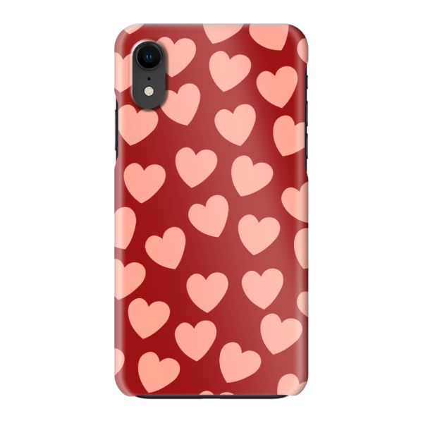 Vollständig bedrucktes iPhone Xr hard case mit Zarten Herzchen