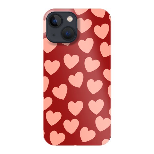 Vollständig bedrucktes iPhone 13 mini hard case mit Zarten Herzchen
