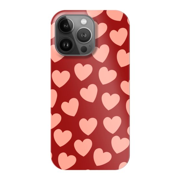 Vollständig bedrucktes iPhone 13 Pro hard case mit Zarten Herzchen