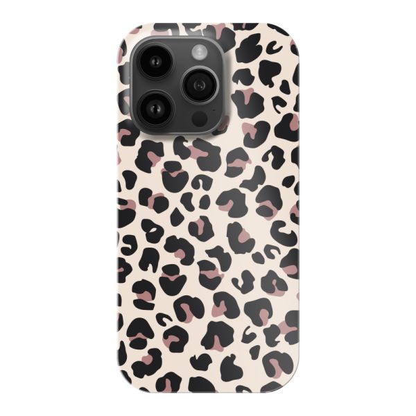 Funda hard case iPhone 14 Pro totalmente impresa con estampado de pantera – Print leopardo beige rosa brillante