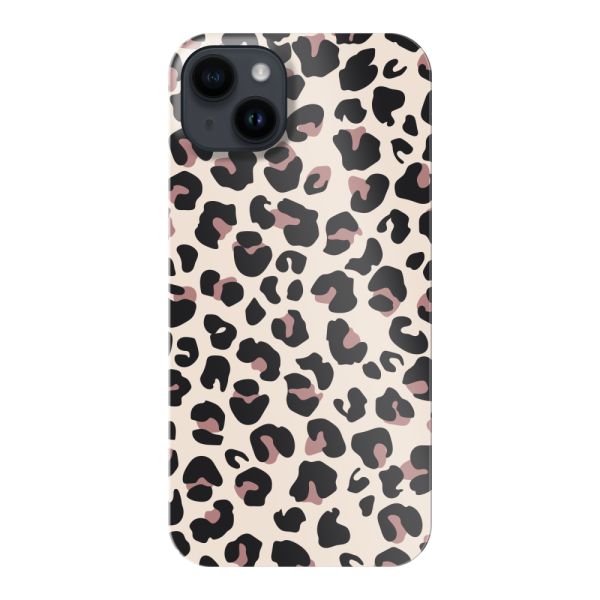 Funda hard case iPhone 14 Plus totalmente impresa con estampado de pantera – Print leopardo beige rosa brillante