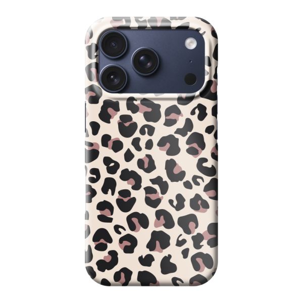 Funda hard case iPhone 17 Pro totalmente impresa con estampado de pantera – Print leopardo beige rosa brillante