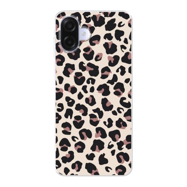 Funda Samsung Galaxy A07 flexible transparente con estampado de pantera – leopardo beige