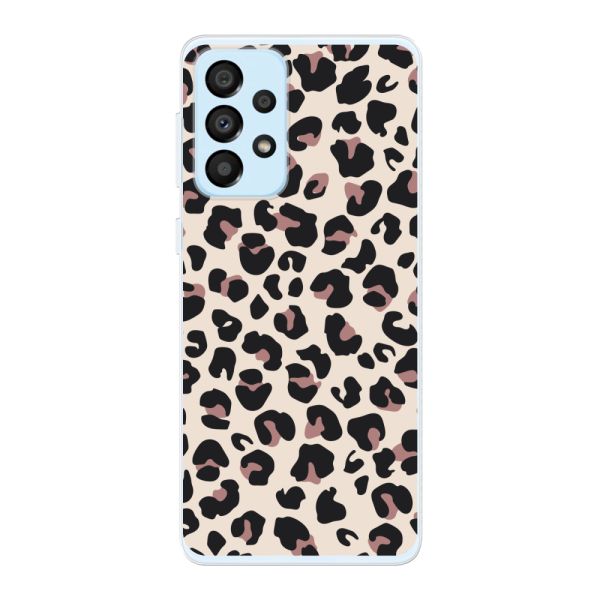Funda Samsung Galaxy A33 5G flexible transparente con estampado de pantera – leopardo beige
