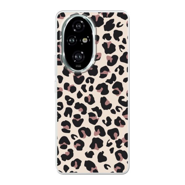Transparant flexibel Honor 200 Pro hoesje met Panter Print - Beige Luipaardprint