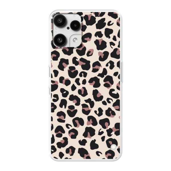 Transparant flexibel Nothing Phone (3a) Lite hoesje met Panter Print - Beige Luipaardprint