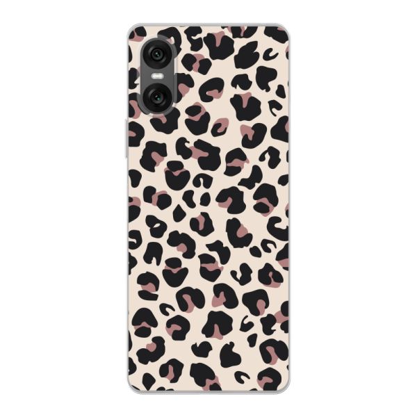 Transparant flexibel Sony Xperia 10 VI hoesje met Panter Print - Beige Luipaardprint