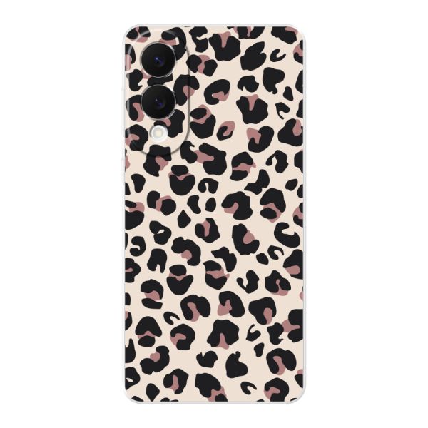 Transparant flexibel Samsung Galaxy S25 Edge hoesje met Panter Print - Beige Luipaardprint