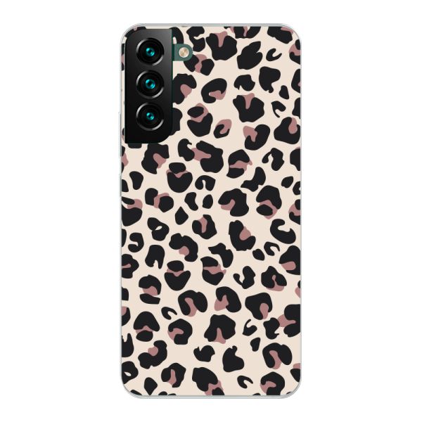 Funda Samsung Galaxy S22 Plus flexible transparente con estampado de pantera – leopardo beige