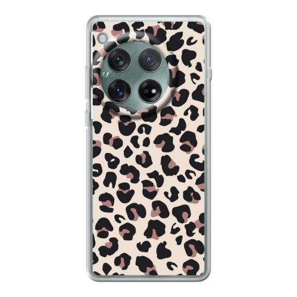 Funda OnePlus Ace 3 flexible transparente con estampado de pantera – leopardo beige