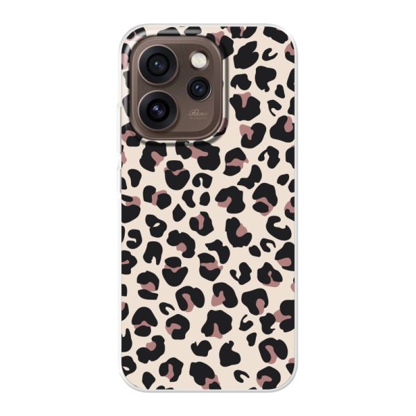 Funda Oppo Reno15 Pro flexible transparente con estampado de pantera – leopardo beige