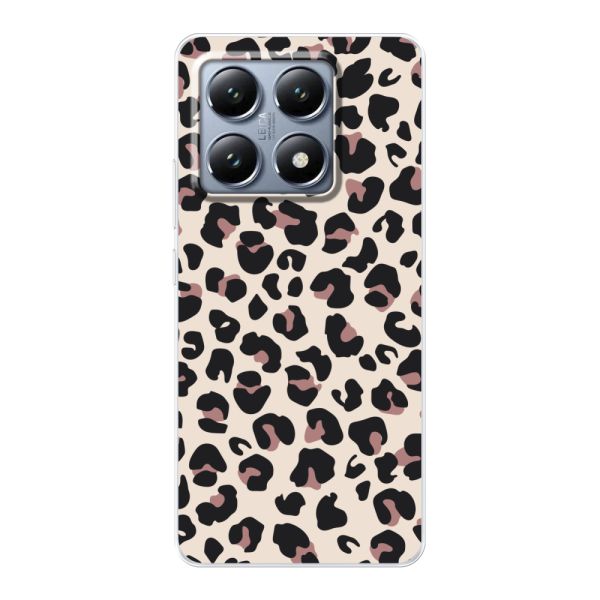 Funda Xiaomi 14T flexible transparente con estampado de pantera – leopardo beige