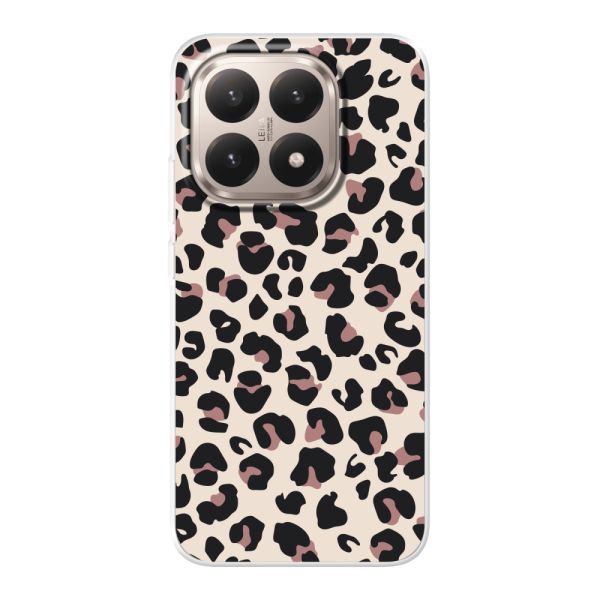 Funda Xiaomi 15T flexible transparente con estampado de pantera – leopardo beige