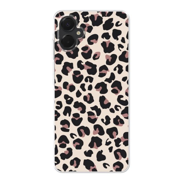 Transparant flexibel Samsung Galaxy A06 5G hoesje met Panter Print - Beige Luipaardprint