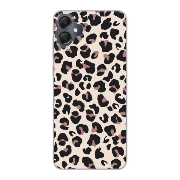 Funda Samsung Galaxy A05 flexible transparente con estampado de pantera – leopardo beige