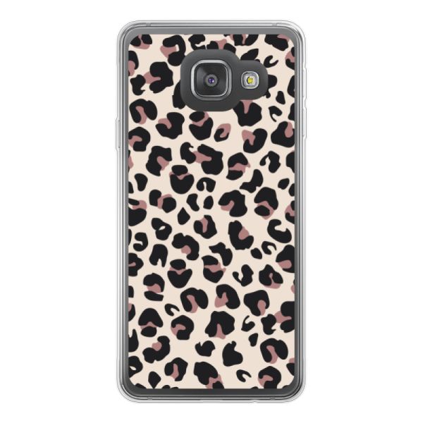 Funda Samsung Galaxy A3 (2016) flexible transparente con estampado de pantera – leopardo beige