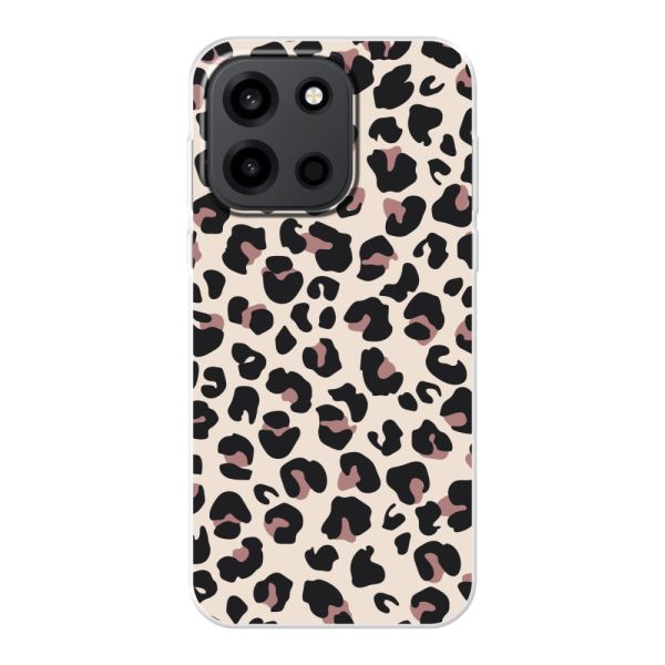 Transparente flexible OnePlus Turbo 6 5G Hülle mit Pantherprint – Beiger Leopardenprint