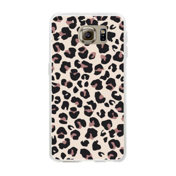 Funda Samsung Galaxy S6 flexible transparente con estampado de pantera – leopardo beige