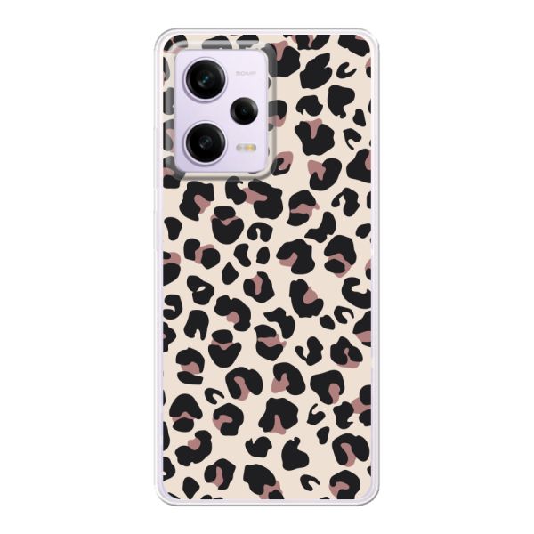 Funda Xiaomi Poco X5 flexible transparente con estampado de pantera – leopardo beige