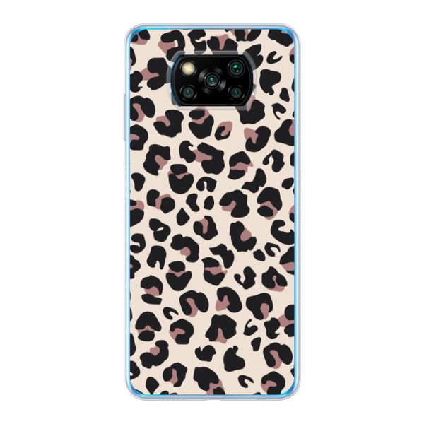 Funda Xiaomi Poco X3 Pro flexible transparente con estampado de pantera – leopardo beige