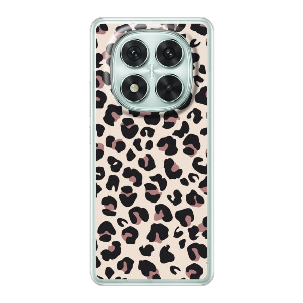Funda Xiaomi Redmi Note 14 Pro 5G flexible transparente con estampado de pantera – leopardo beige